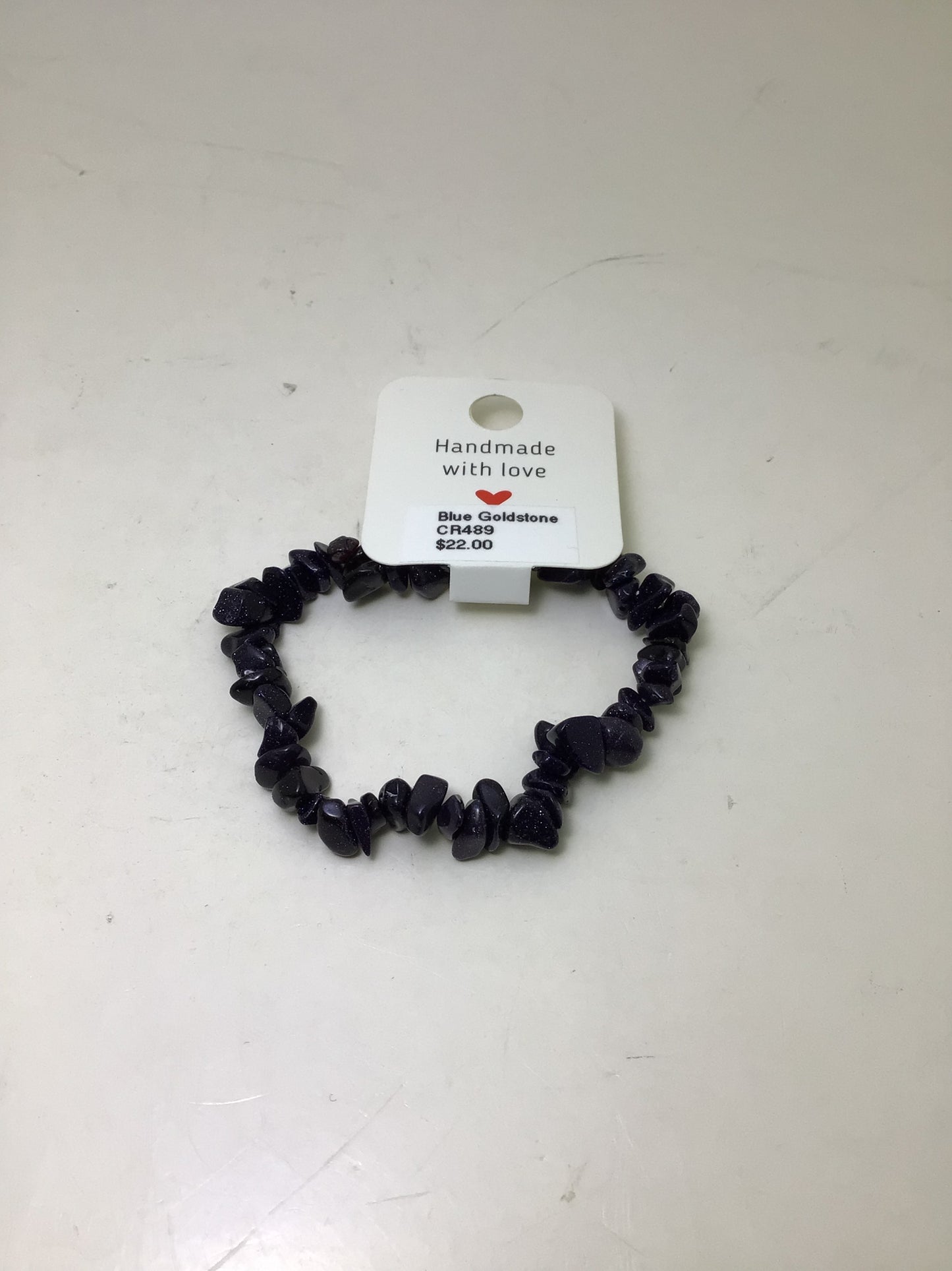 Blue Goldstone Stone Chip Bracelet