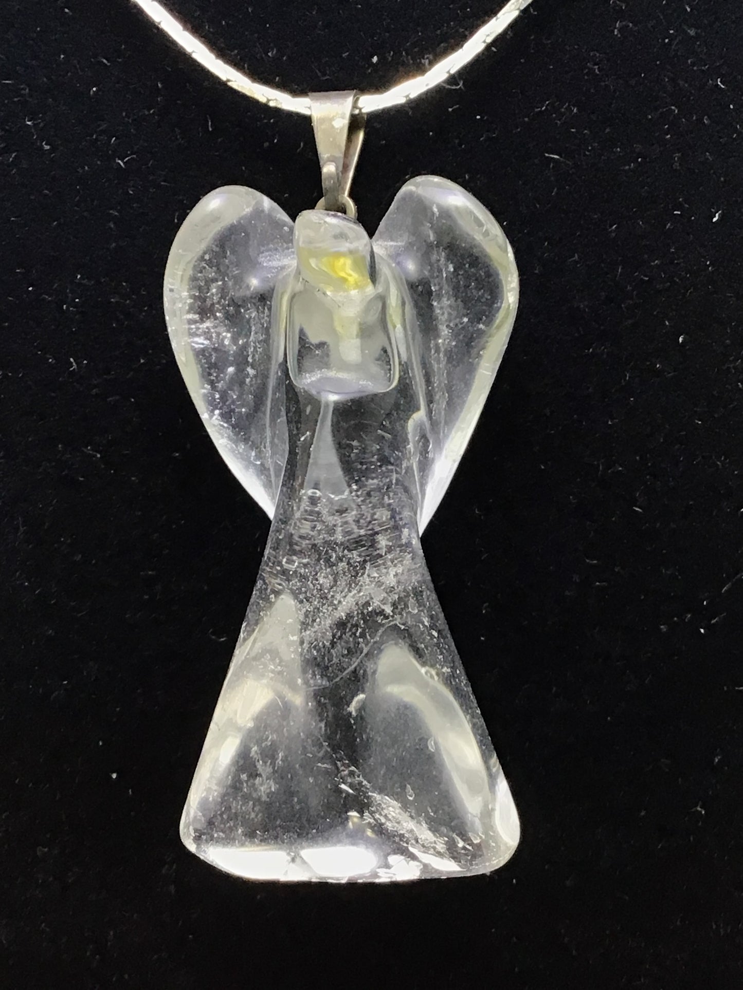 Clear Quartz Angel Pendant on Chain