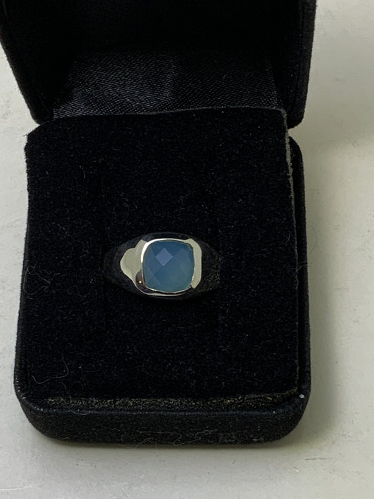 Blue Chalcedony Sterling Silver Rings