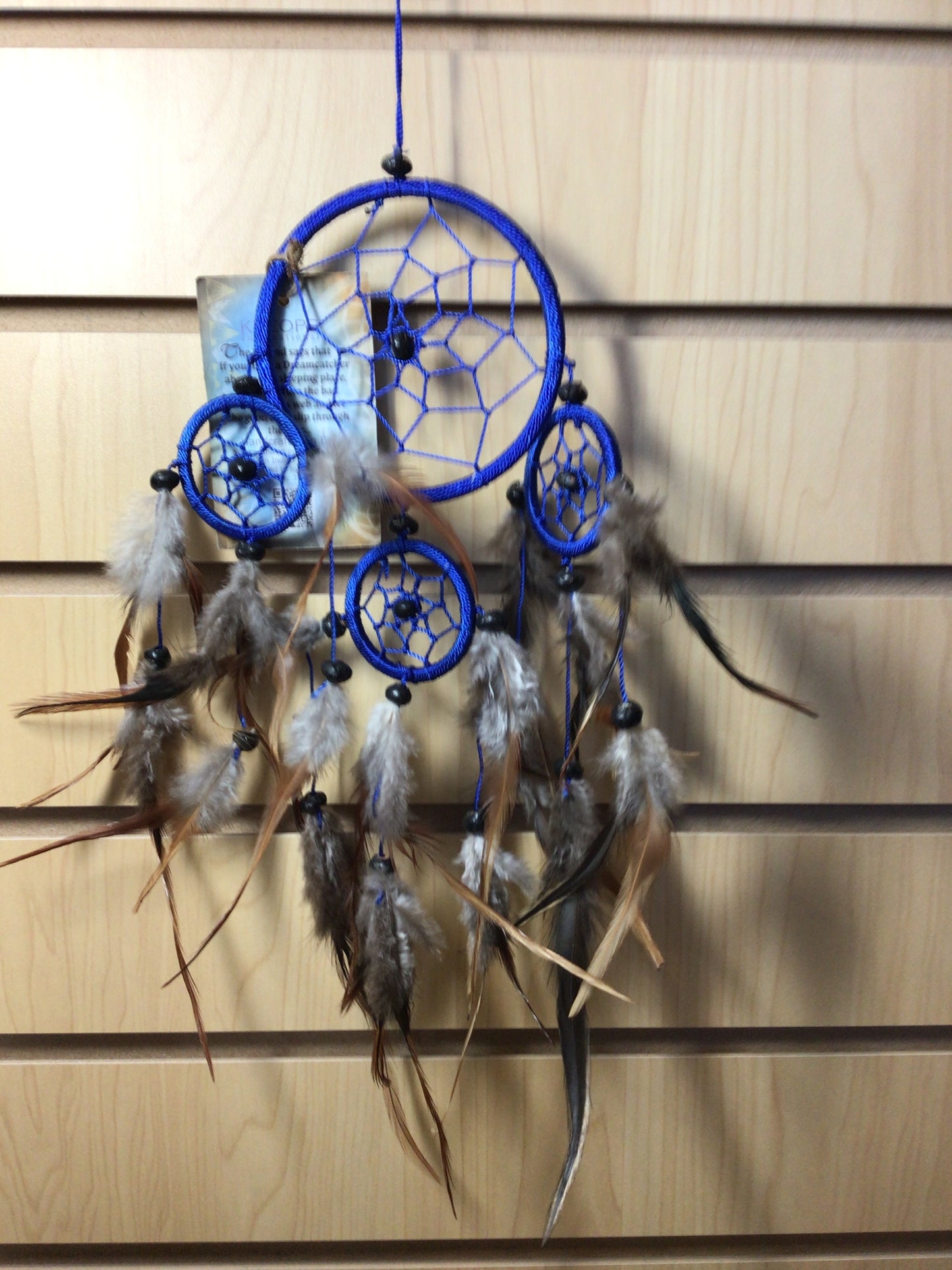 Dreamcatcher with Blue Beads & Feathers
