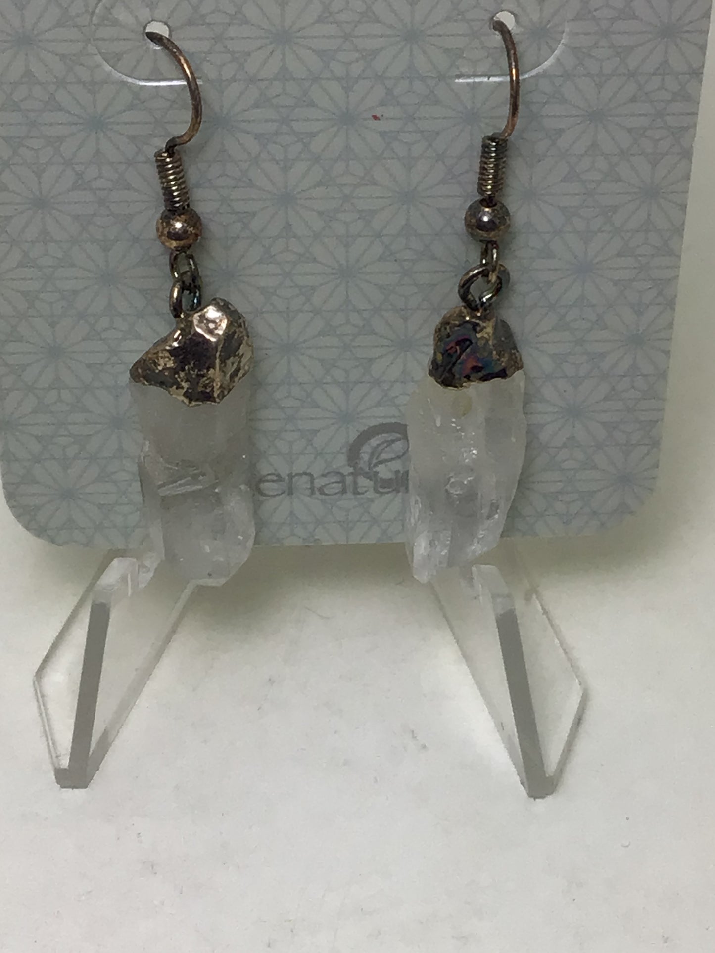 Clear Quartz Rough Point Earrings