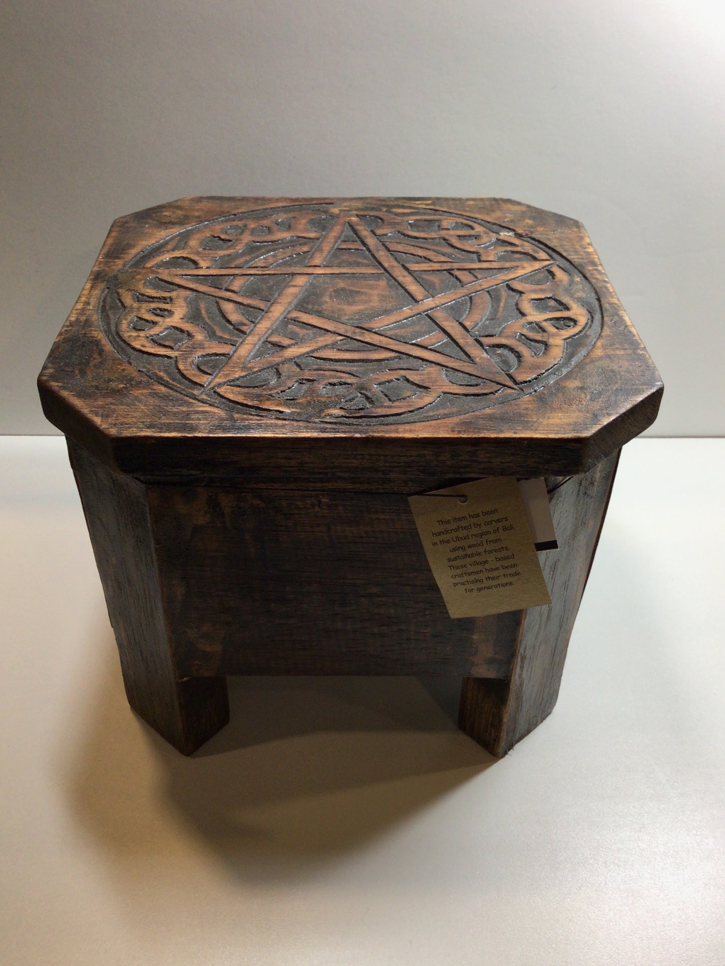 Celtic Pentacle Wooden Altar Table