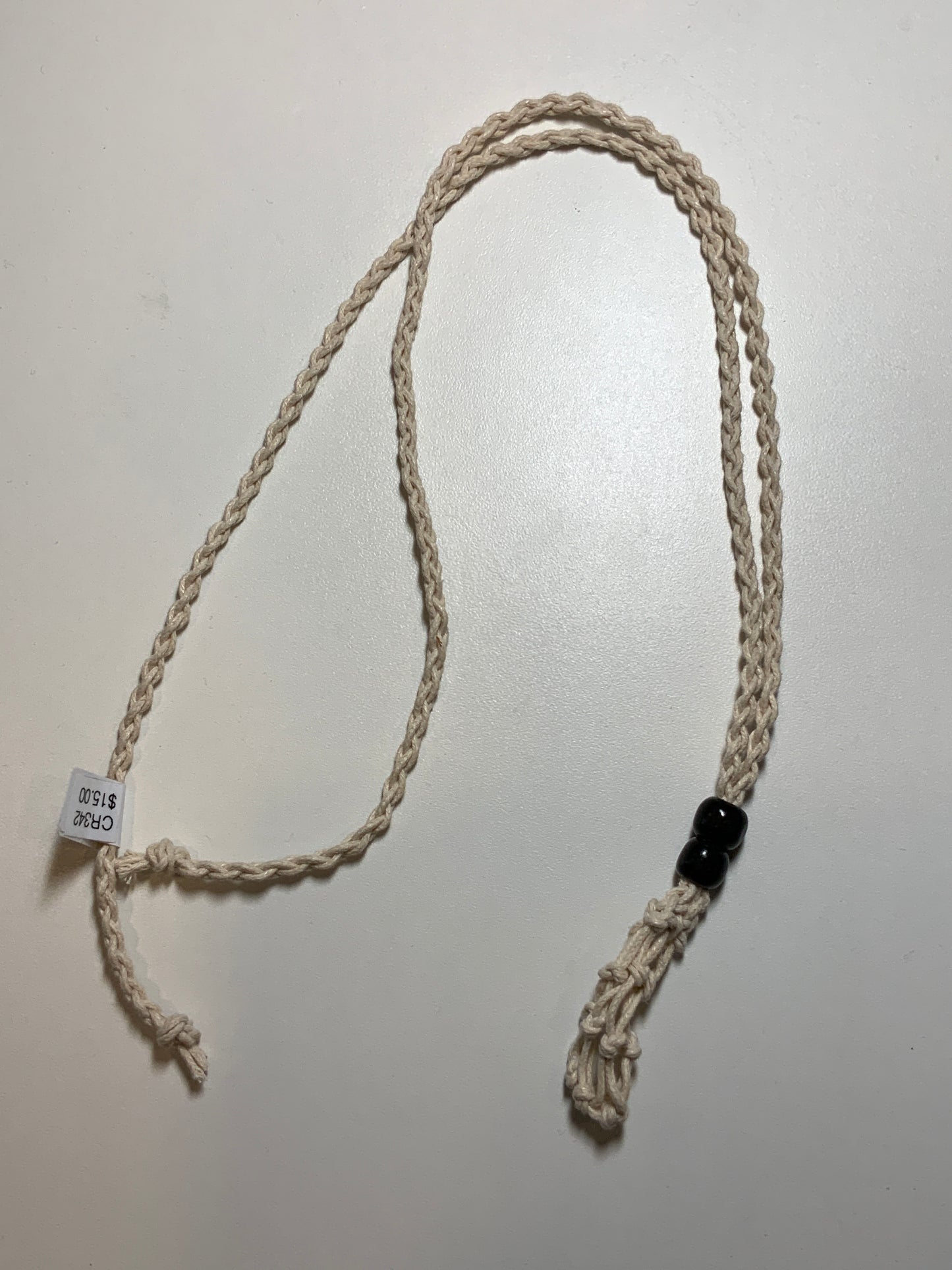 Braided Cotton Stone Cage Necklace