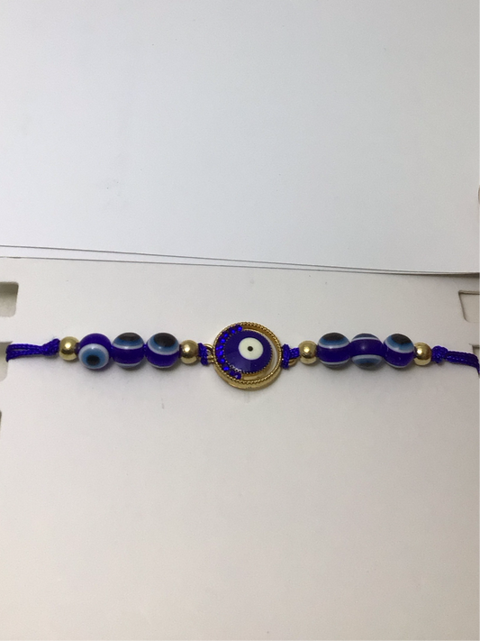Blue Evil Eye Adjustable Bracelet
