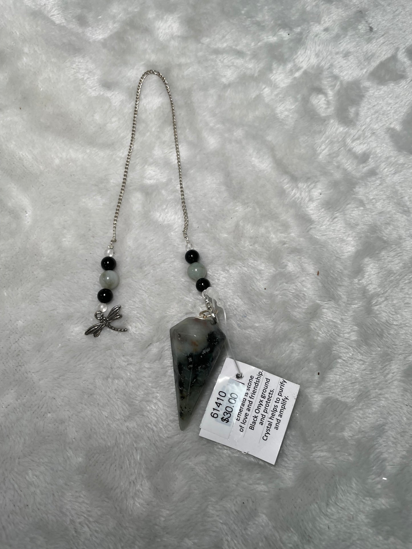 Emerald with Dragonfly Pendulum