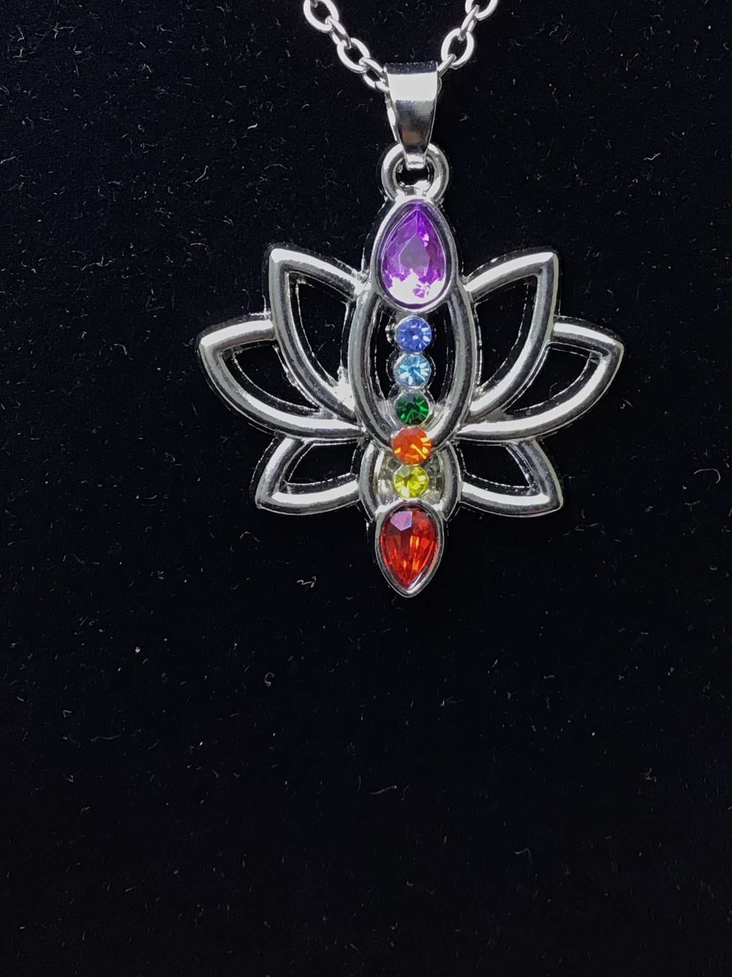 Lotus Flower Chakra Stone Necklace