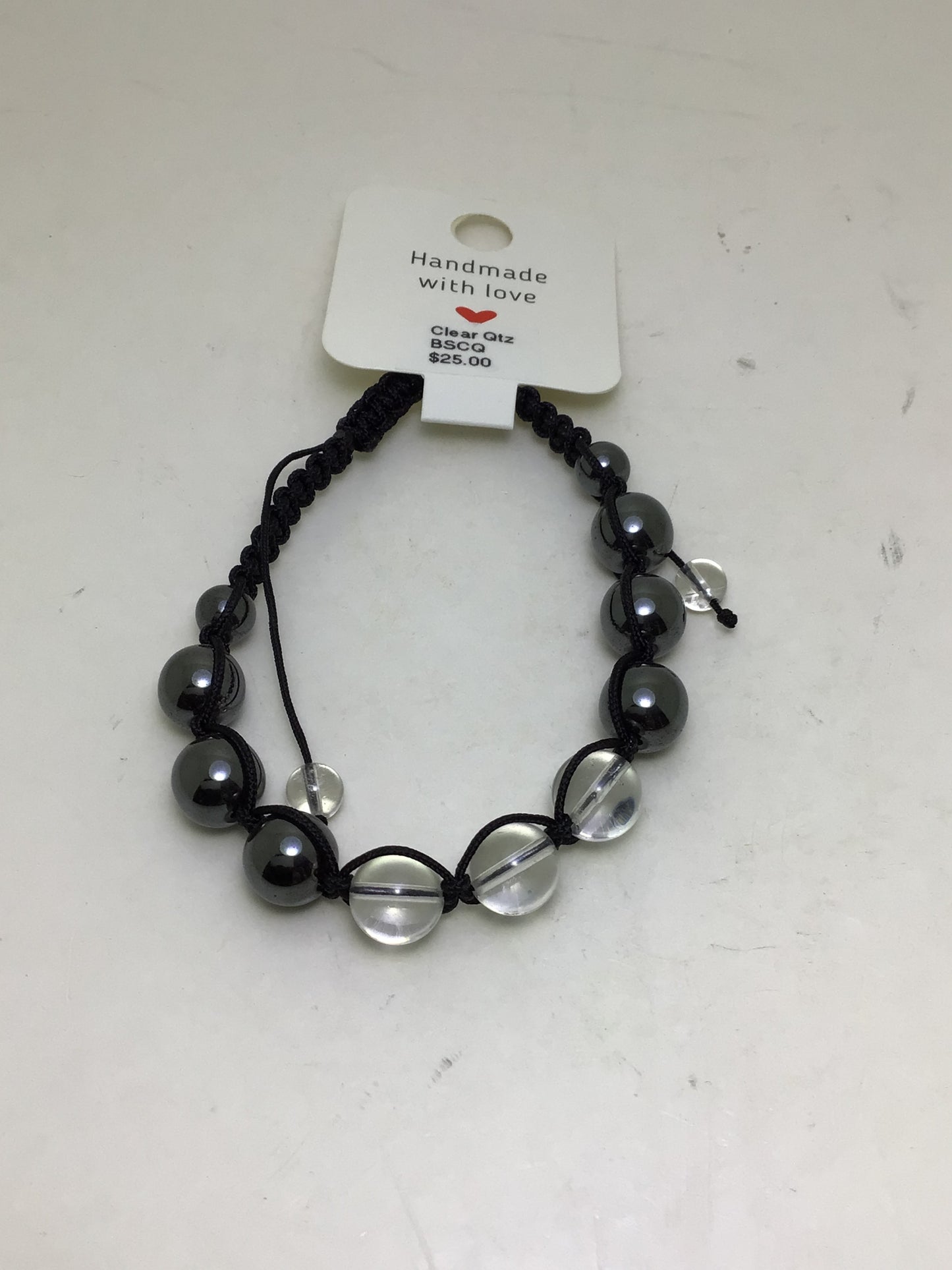Clear Quartz & Hematite Shamballa Bracelet