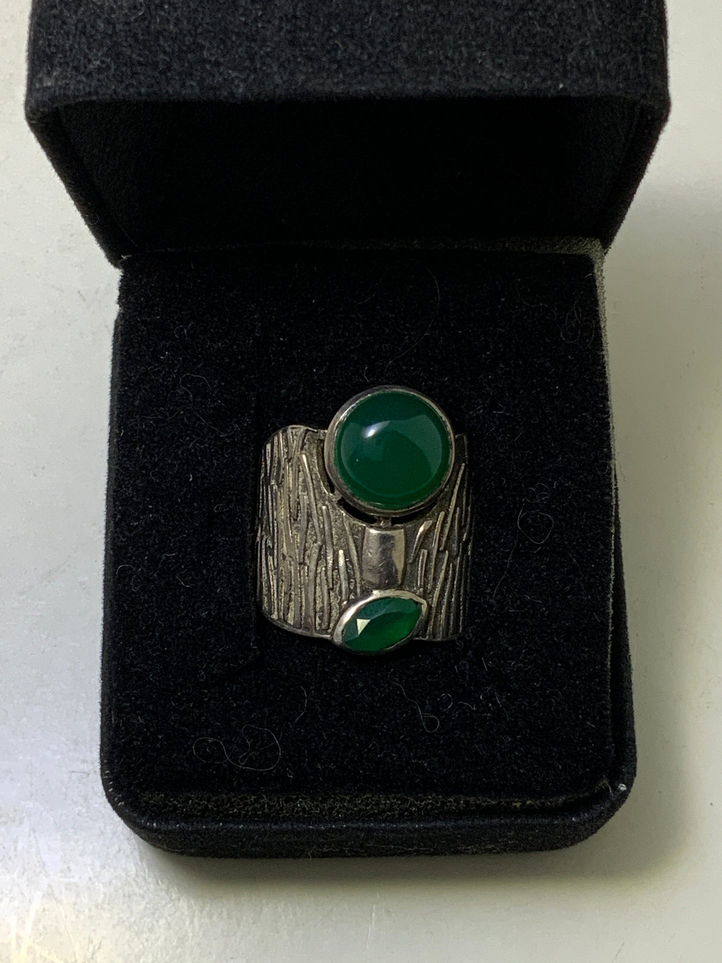 Green Onyx Sterling Silver Ring