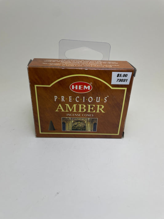 Amber Hem Incense Cones