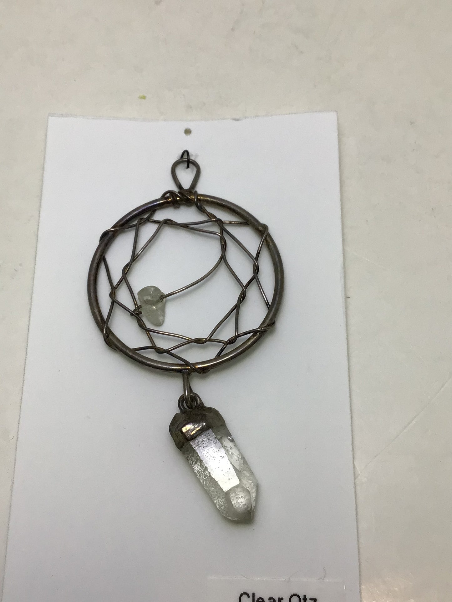 Clear Quartz Dreamcatcher Pendant