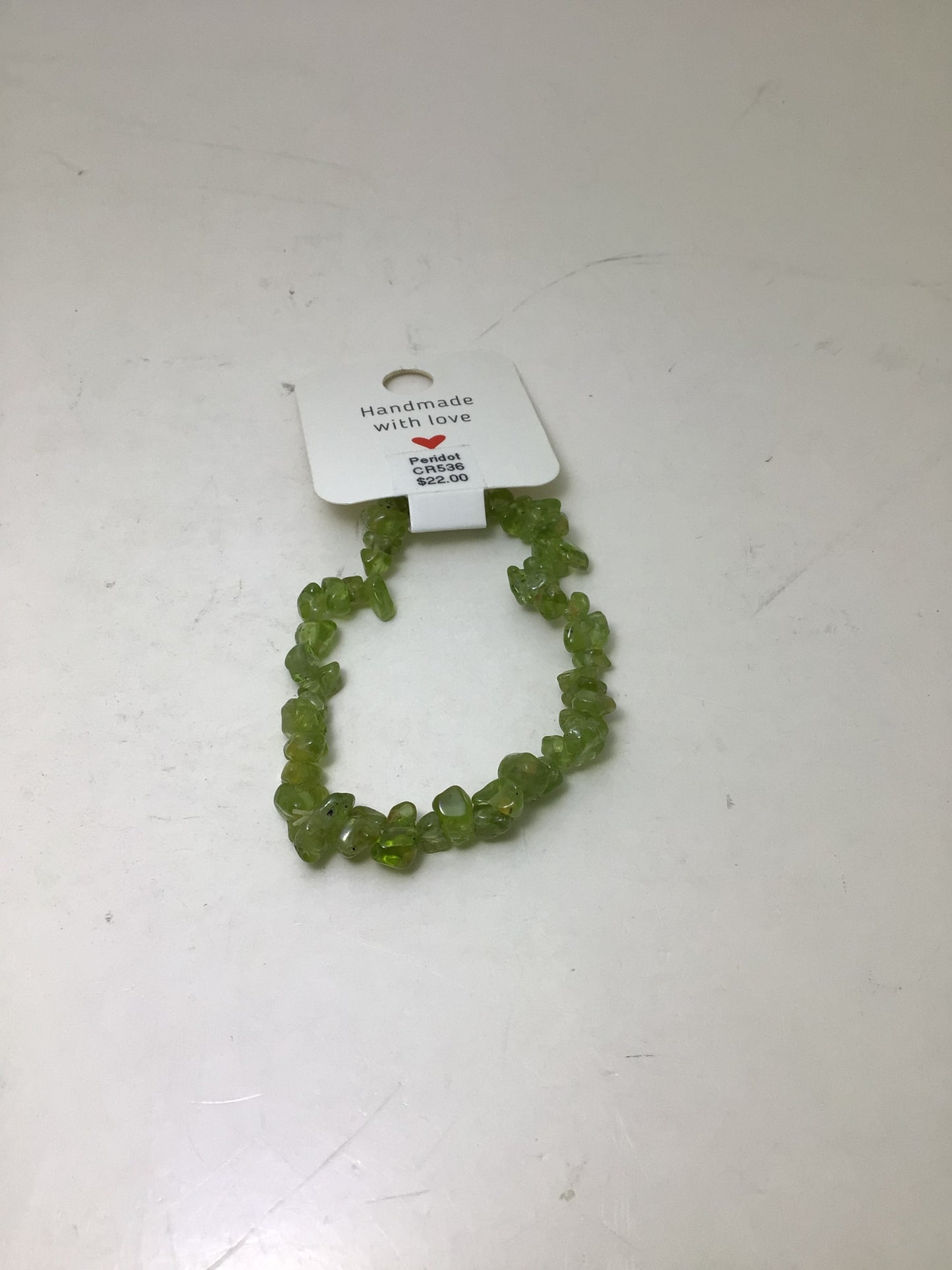 Peridot Stone Chip Bracelet