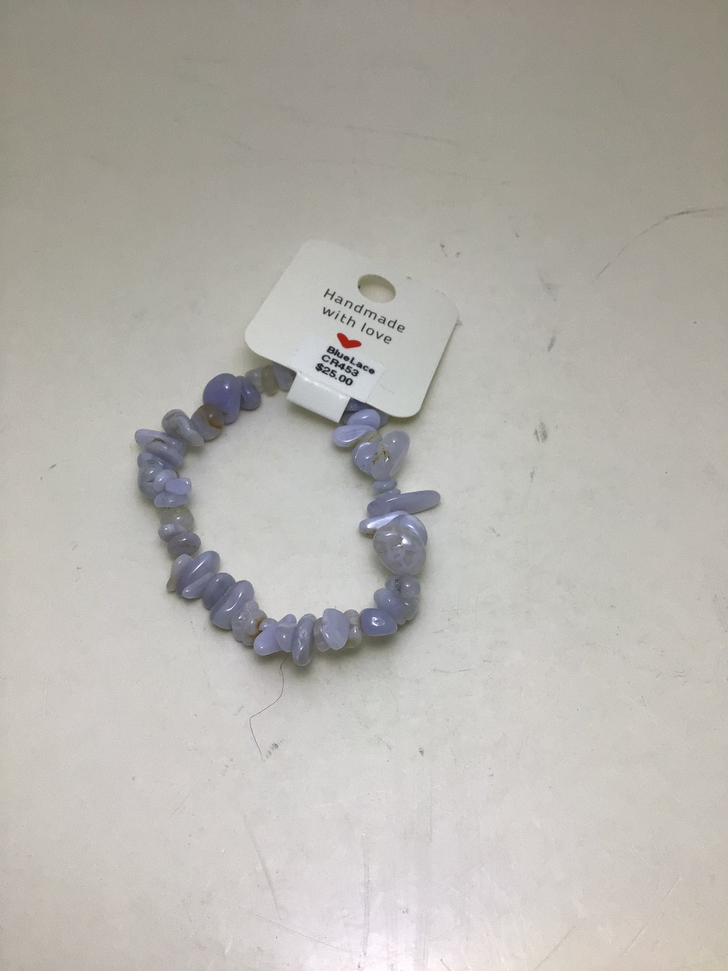 Blue Lace Agate Stone Chip Bracelet