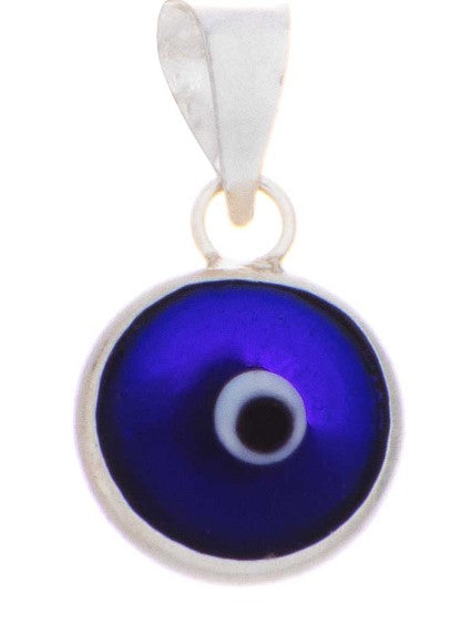 Mini Sterling Silver Evil Eye Glass Bead Pendant 8mm