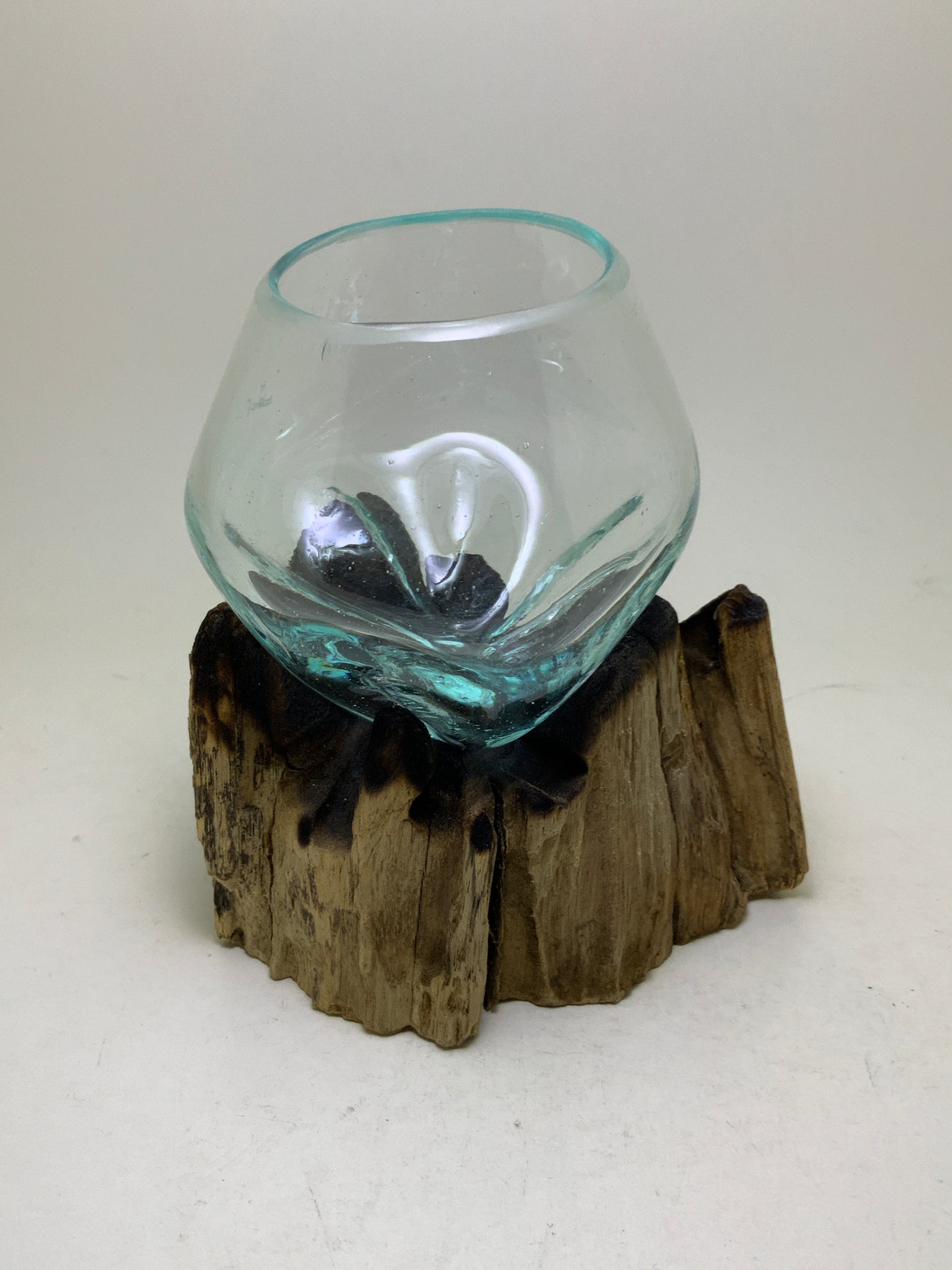 Glass Bowl on Wooden Stand