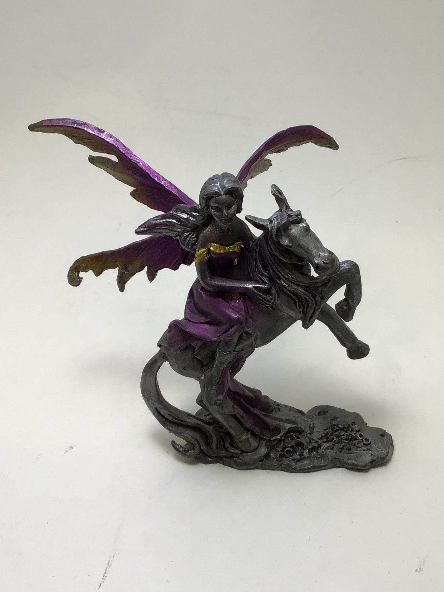 Pewter Fairy on Unicorn (Purple)