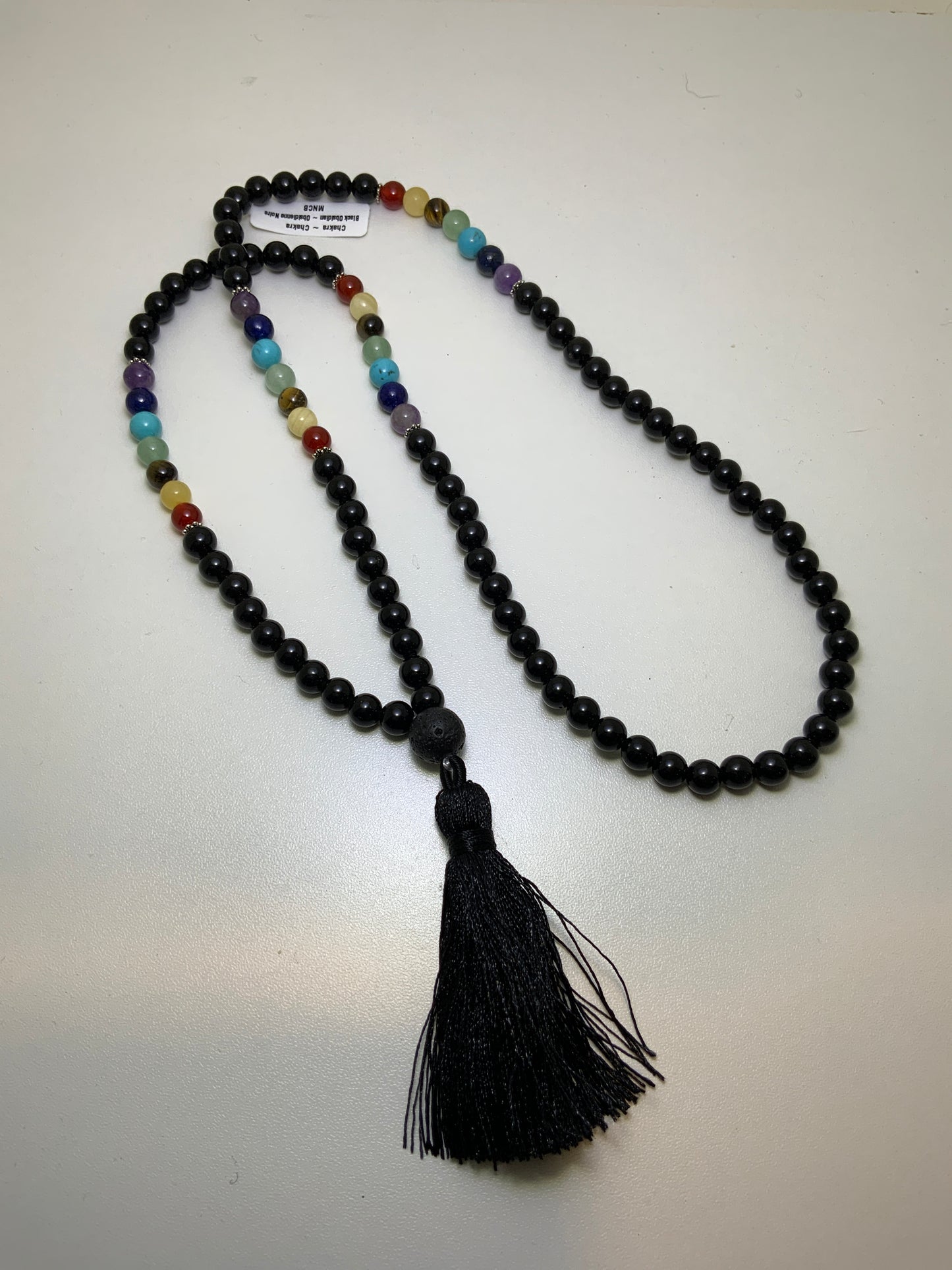 Chakra & Black Obsidian Mala Prayer Beads