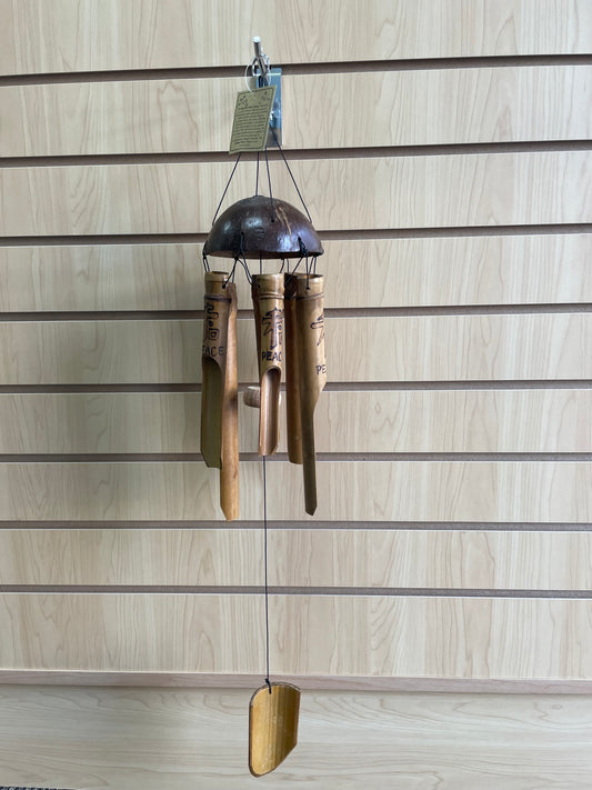 Bamboo Wind Chime with Peace Symbol