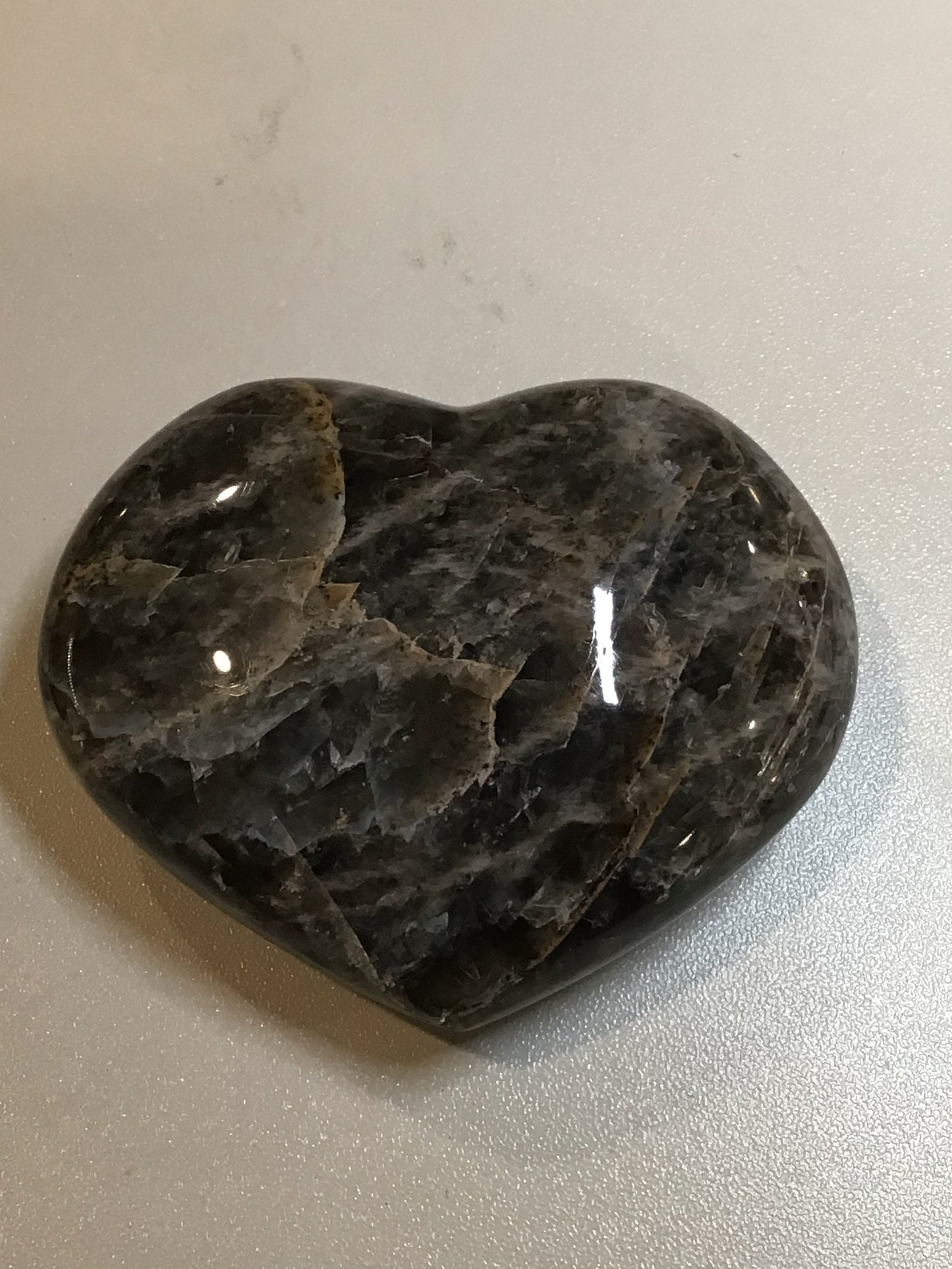 Black Moonstone Heart