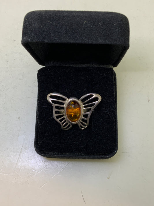Amber Sterling Silver Rings