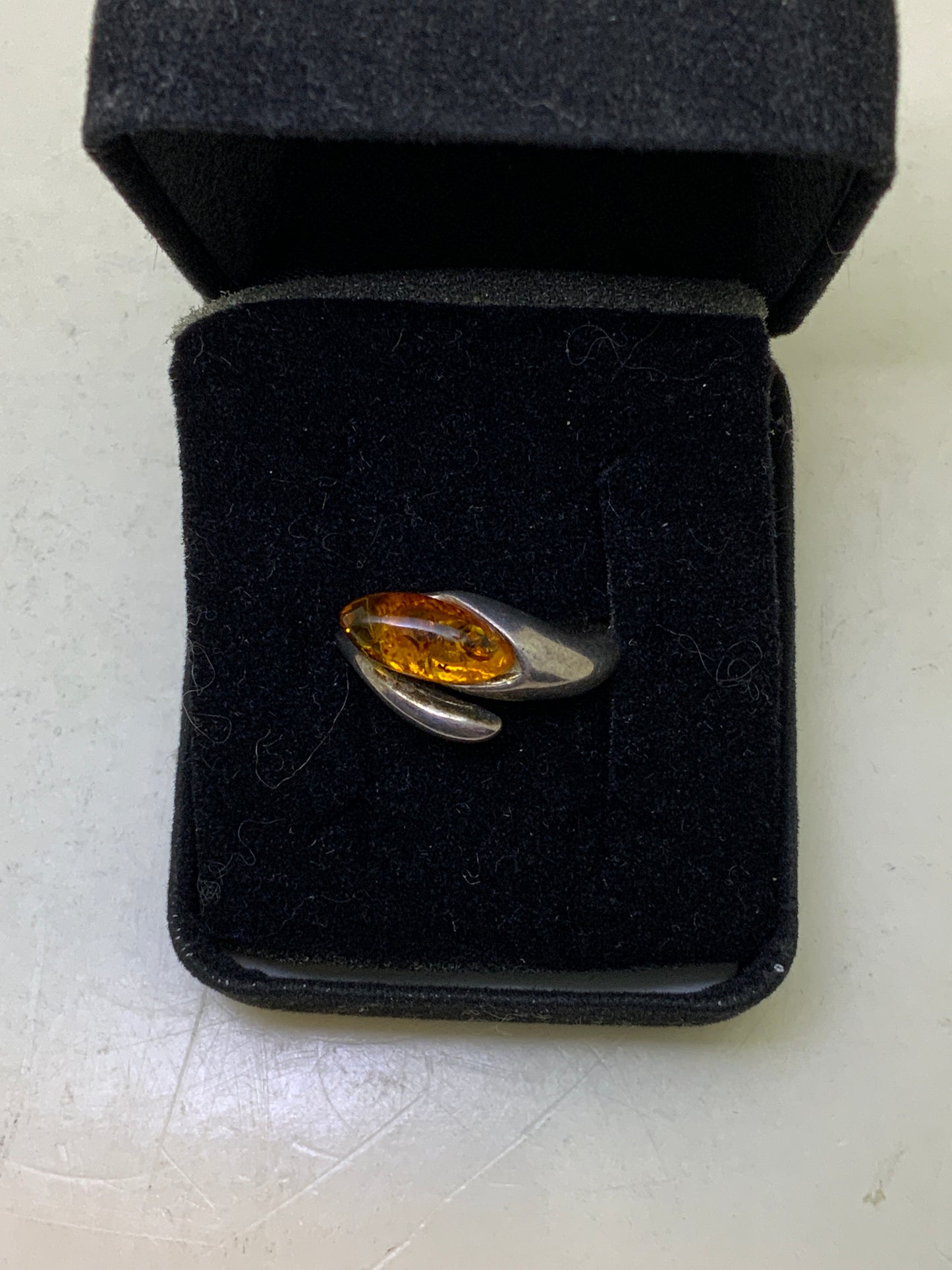 Amber Sterling Silver Rings