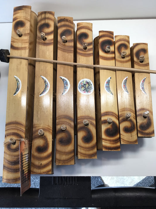 Bamboo Xylophone with Painted Moon Phases