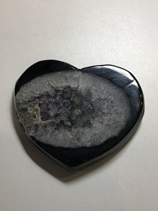 Black Agate Heart Geode