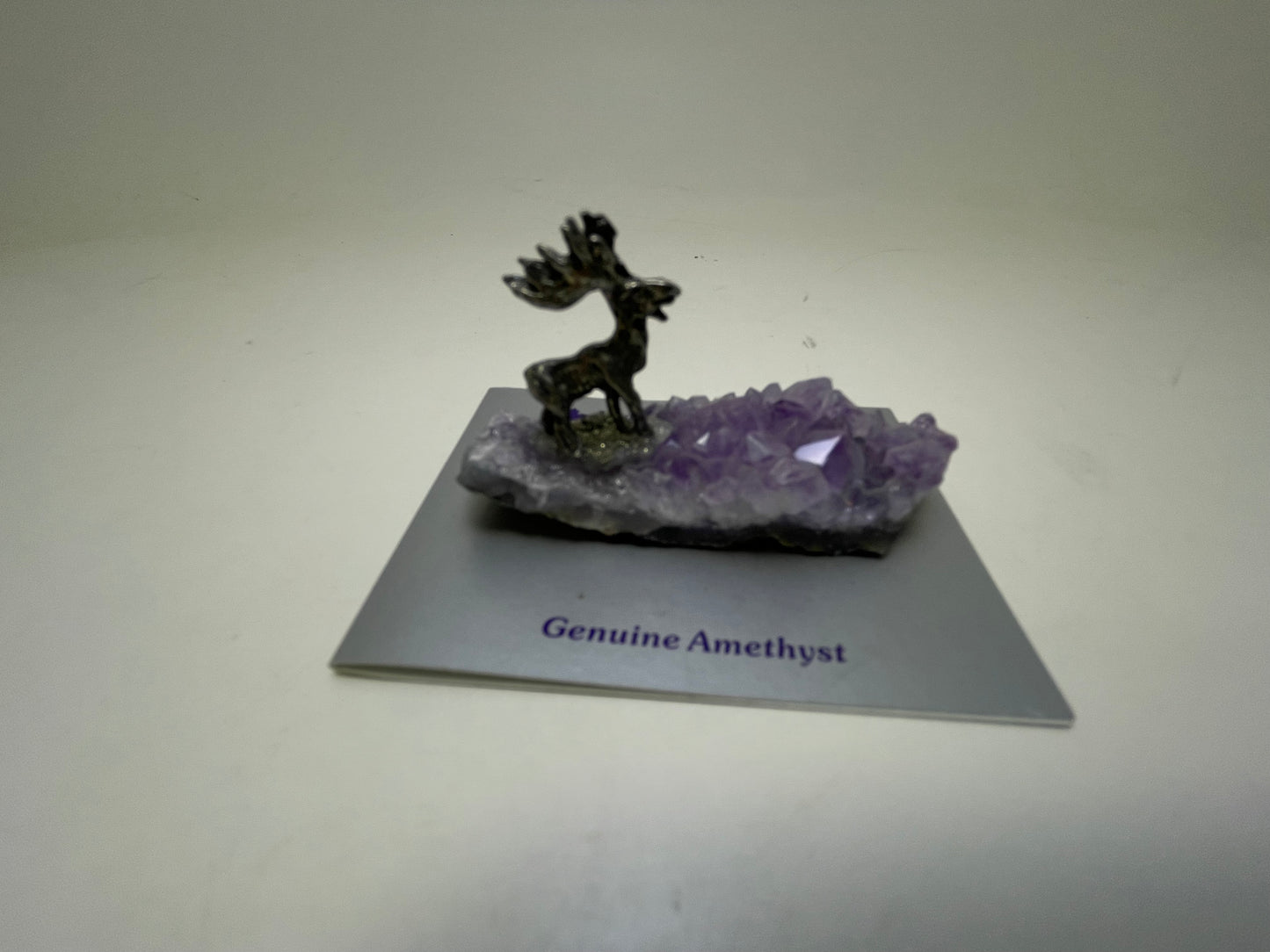 Pewter Moose on Amethyst Cluster