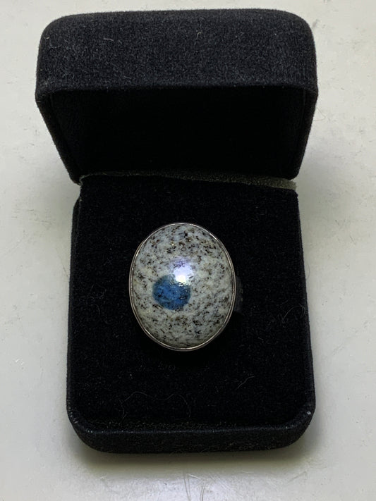 K2 Granite/ Raindrop Azurite Sterling Silver Ring