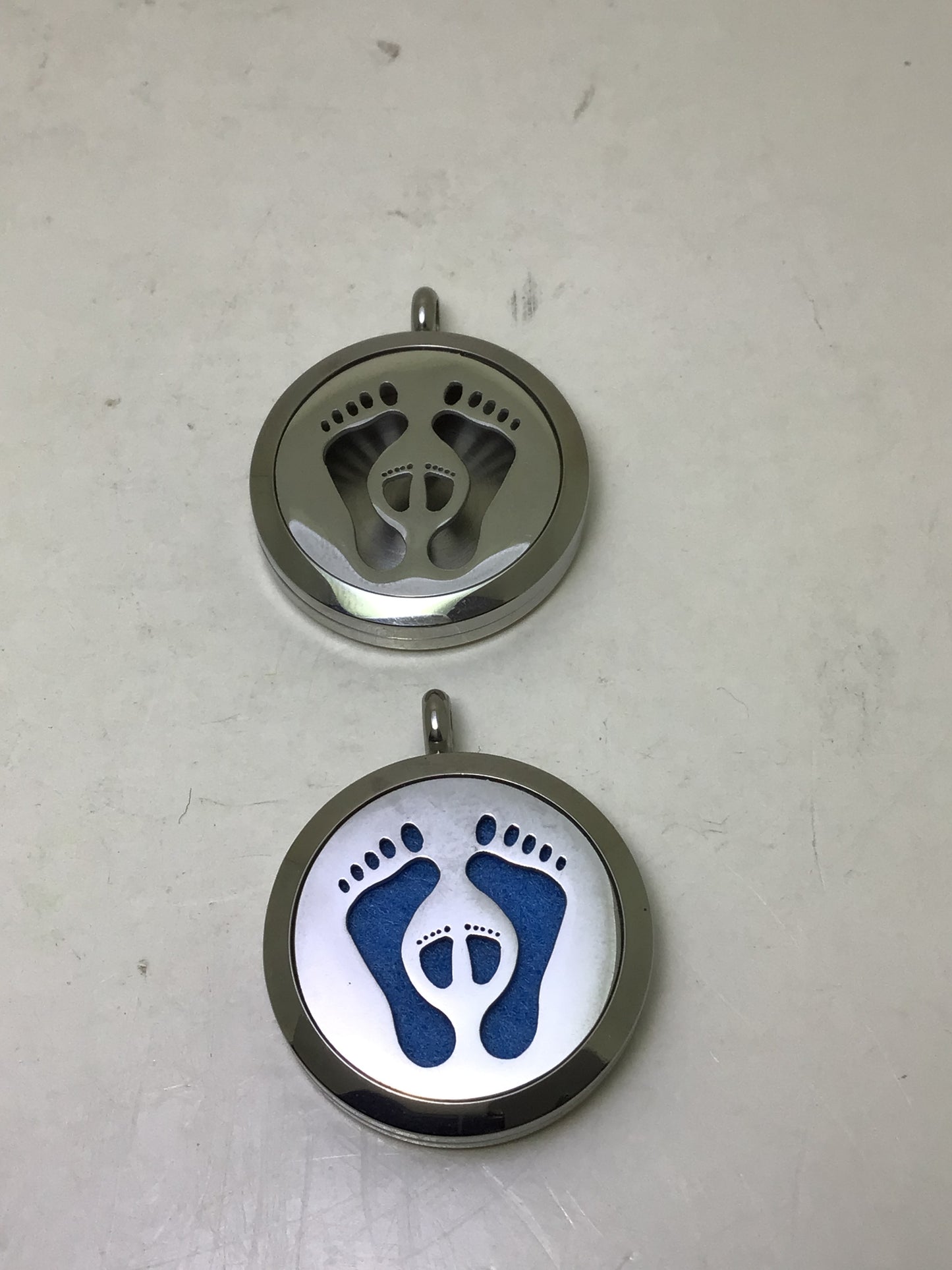 Foot Prints Essential Oil Locket