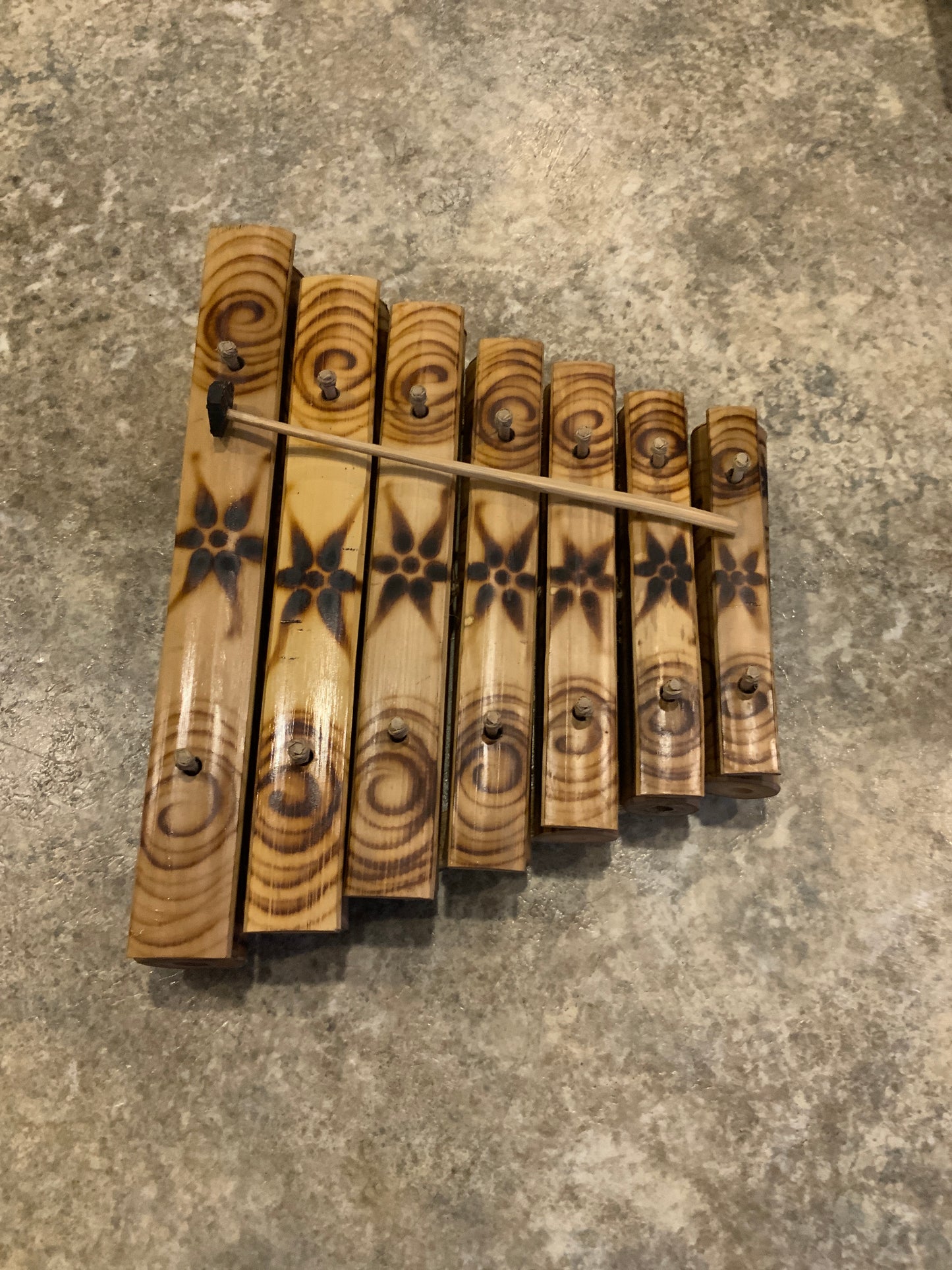 Bamboo Xylophone with Burnt Design