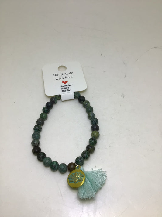 Turquoise Bracelet with Lotus Flower Symbol