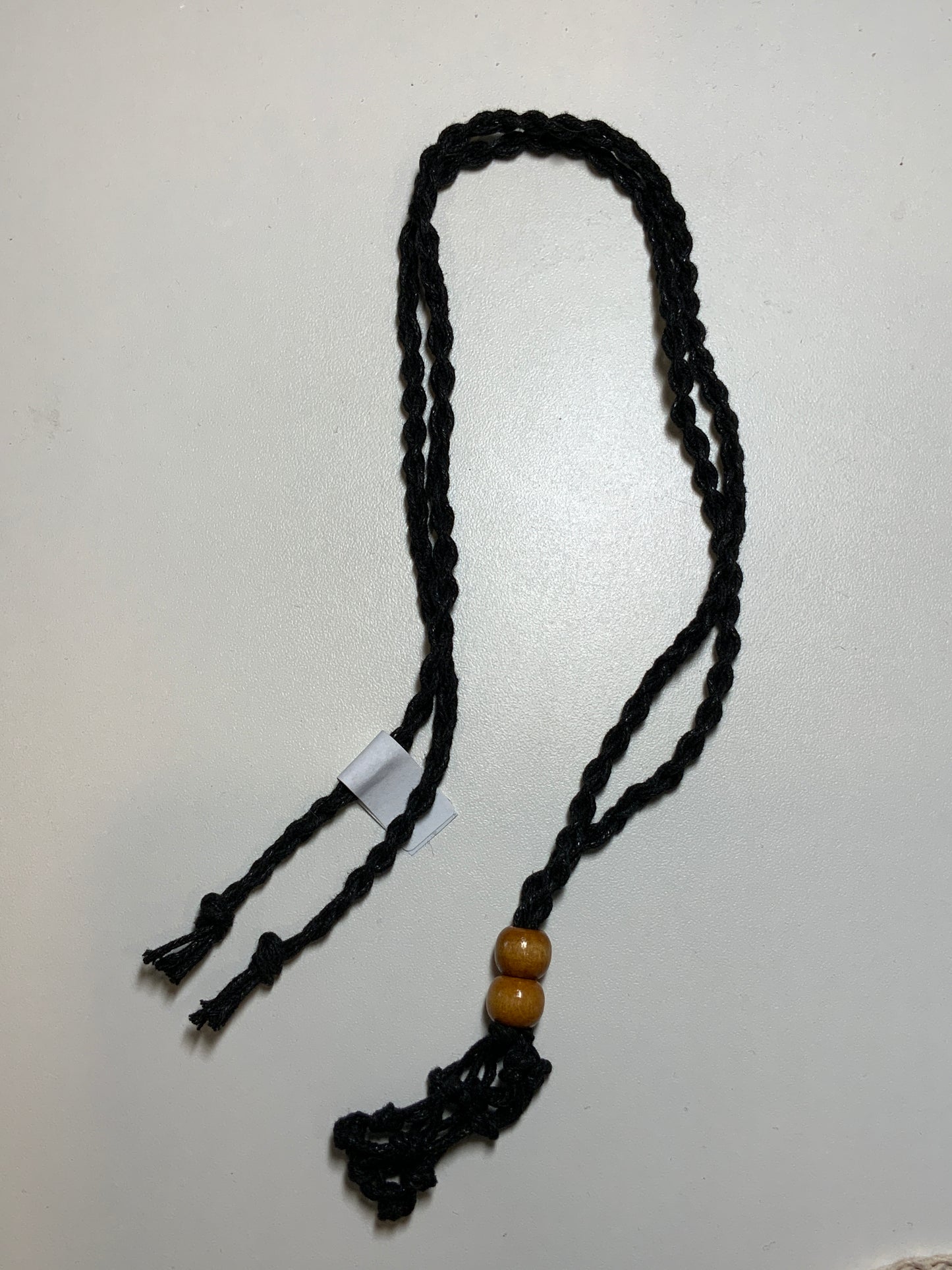 Braided Cotton Stone Cage Necklace