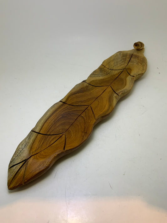 Wooden Leaf Incense Holder