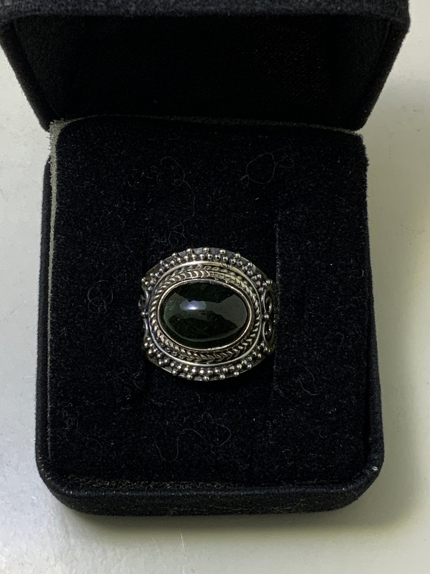 Black Tourmaline Sterling Silver Ring