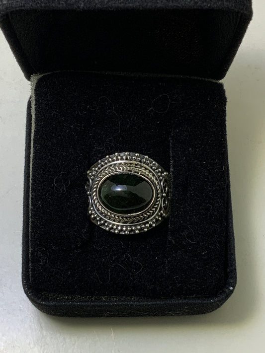 Black Tourmaline Sterling Silver Ring