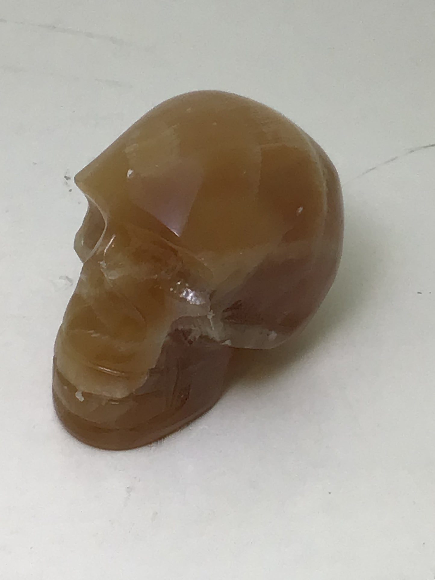 Honey Calcite Skull