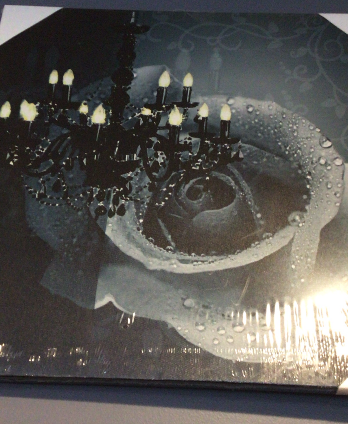 Chandelier & Rose Canvas Picture