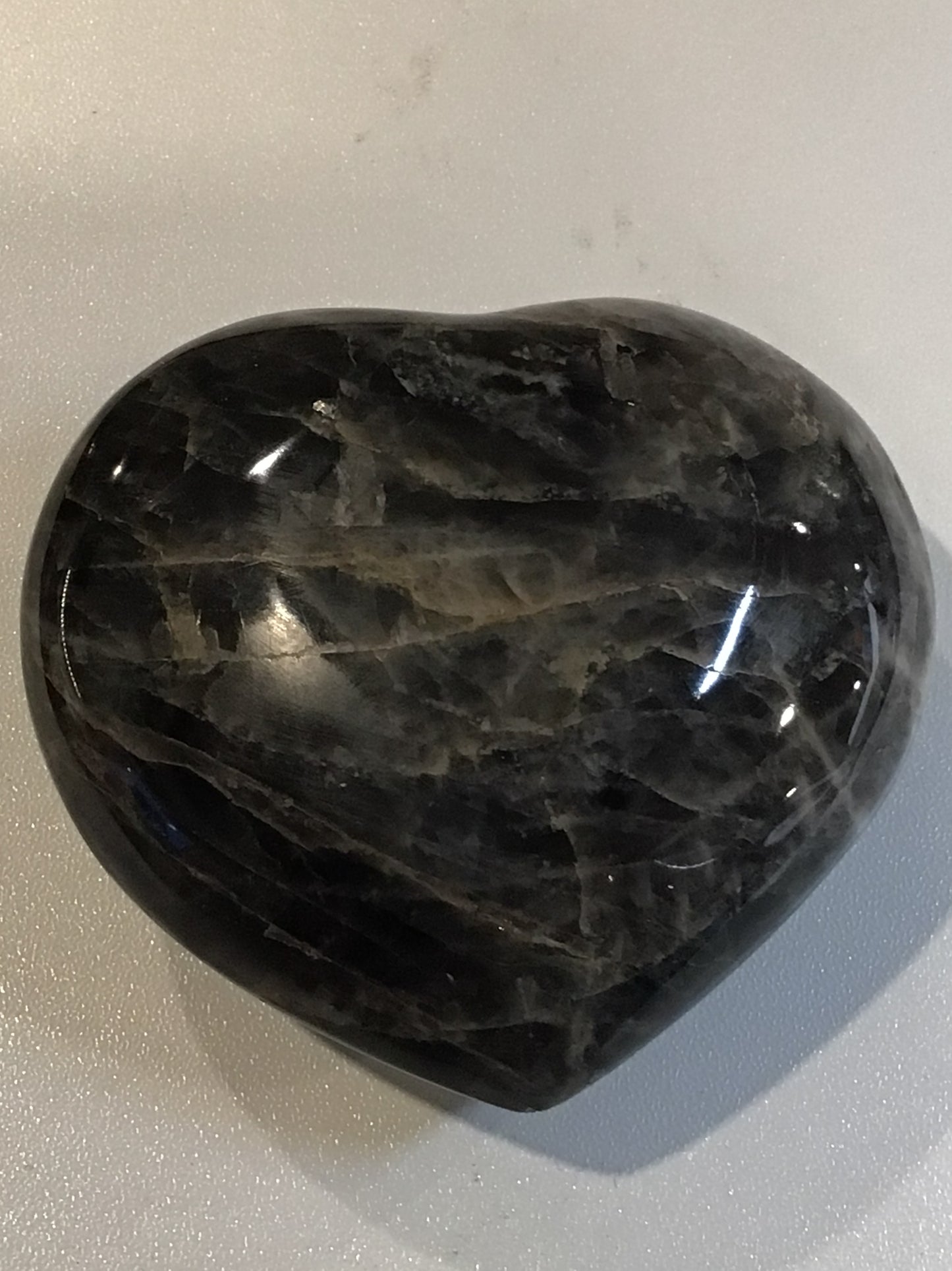 Black Moonstone Heart