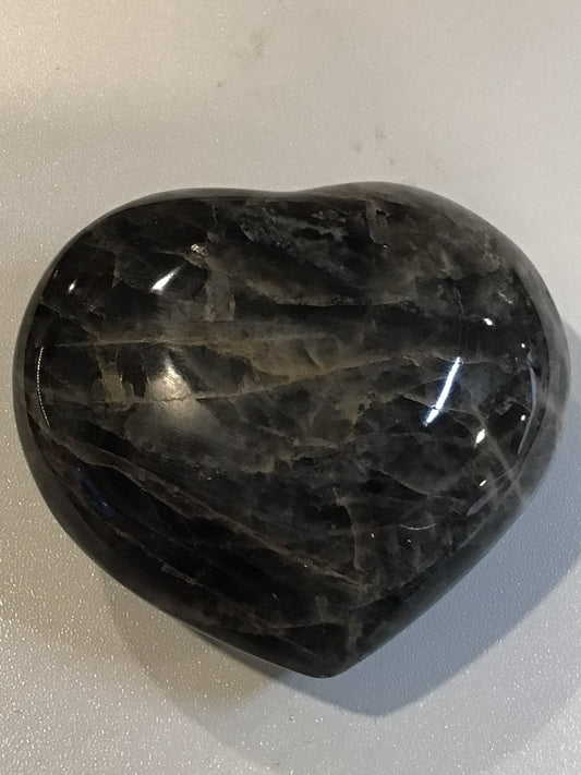Black Moonstone Heart
