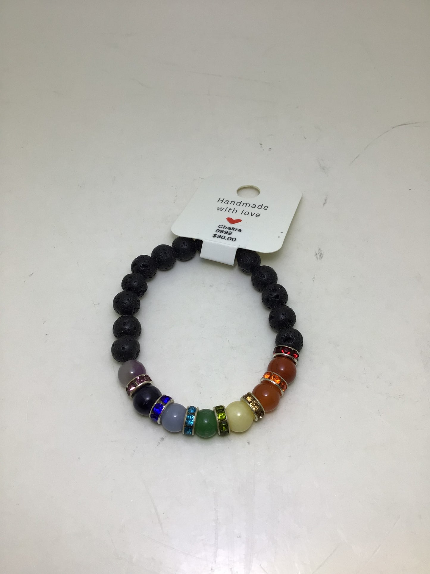 Chakra Stones with Lava Beads Bracelet