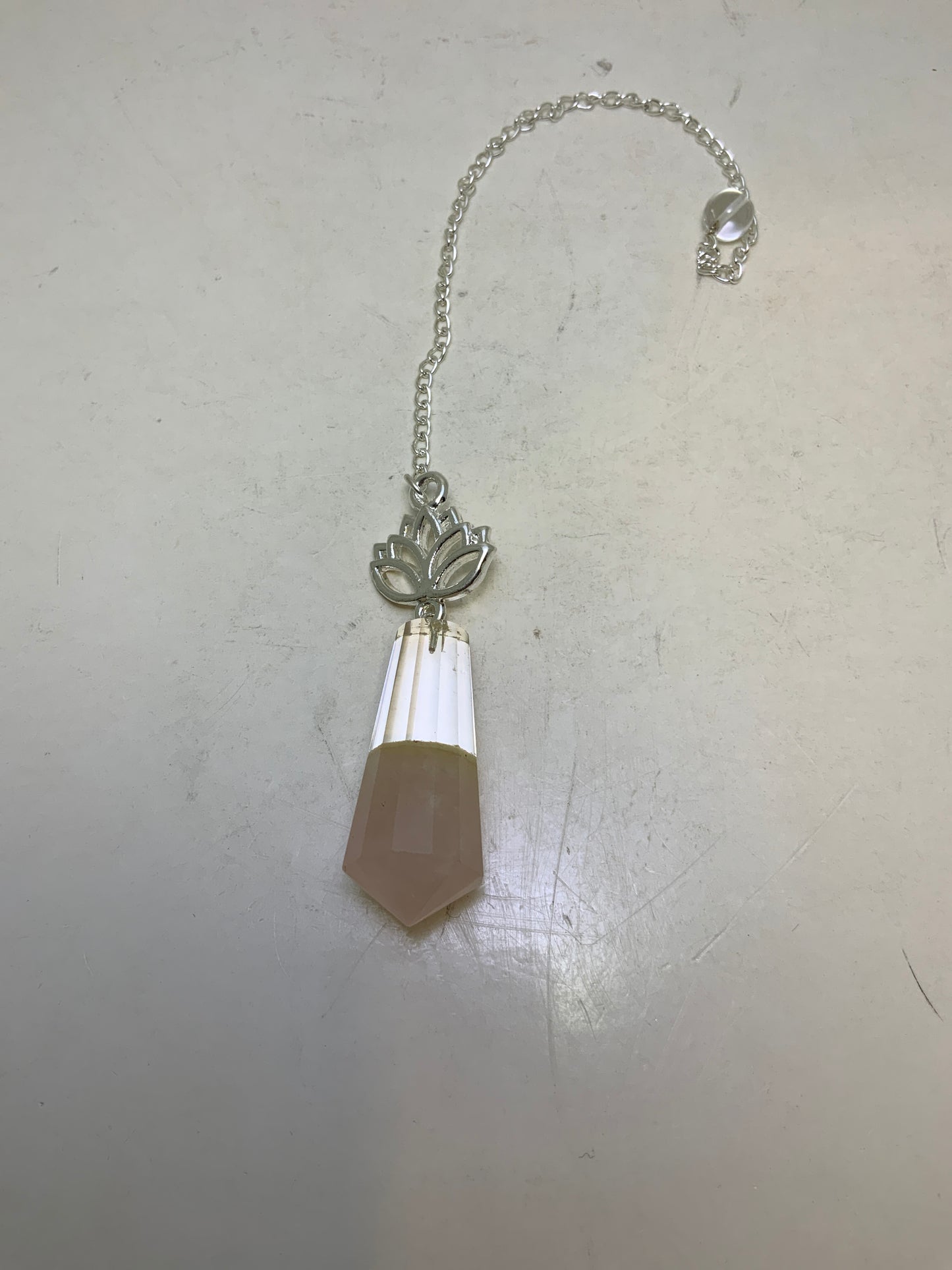 Gemstone Pendulum with Lotus Flower