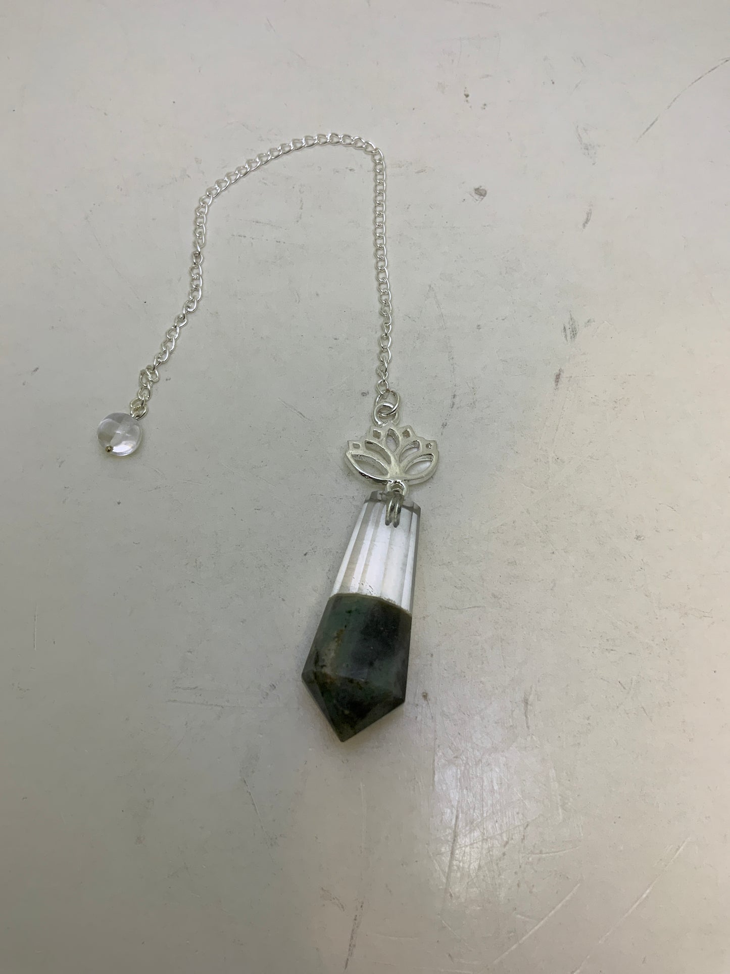 Gemstone Pendulum with Lotus Flower