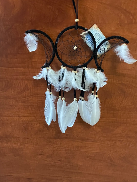 Black & White Triple Moon Dreamcatcher.