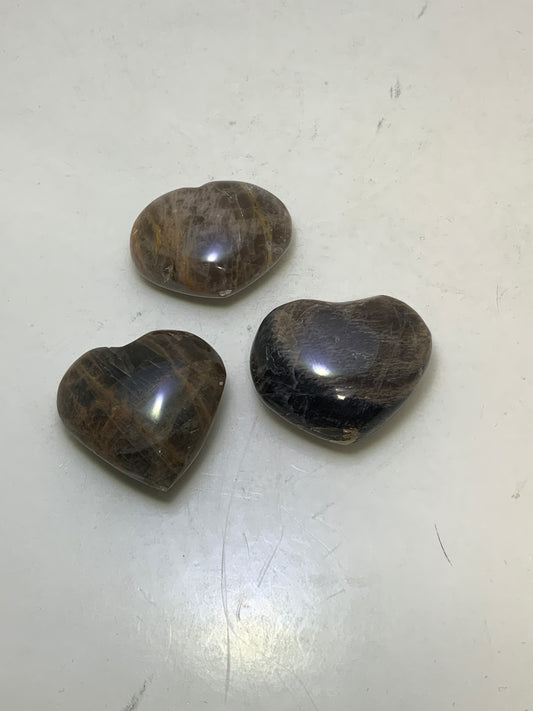 Black Moonstone Heart