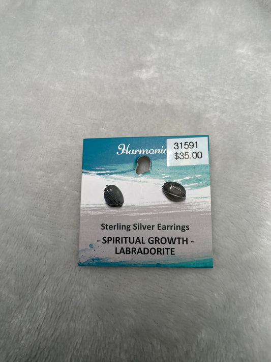 Sterling Silver Labradorite Stud Earrings