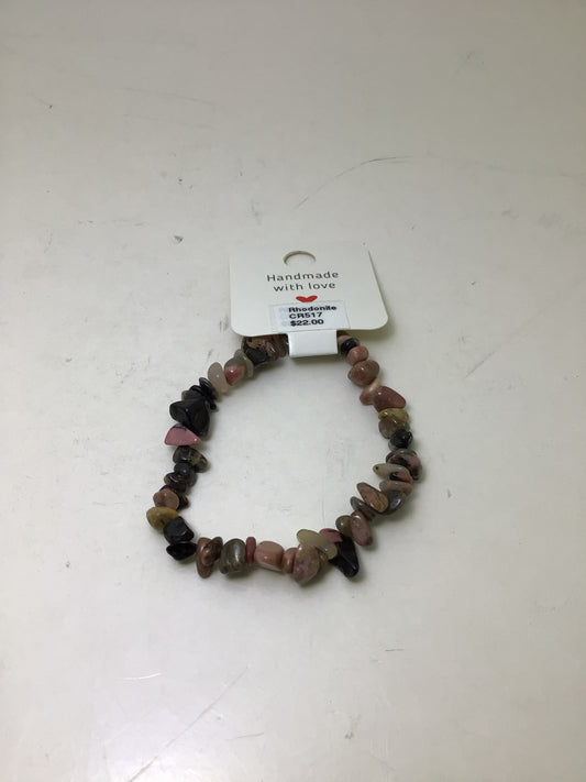 Rhodonite Stone Chip Bracelet