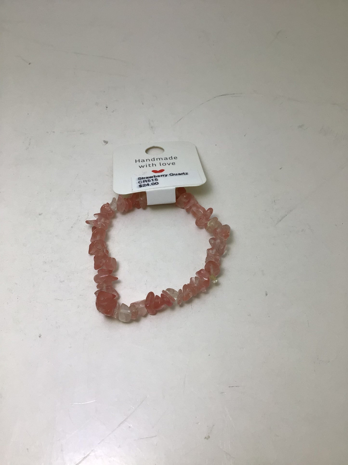 Strawberry Quartz Stone Chip Bracelet