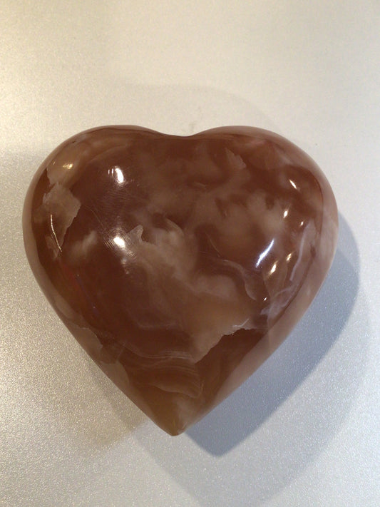 Honey Calcite Heart