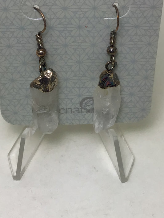 Clear Quartz Rough Point Earrings