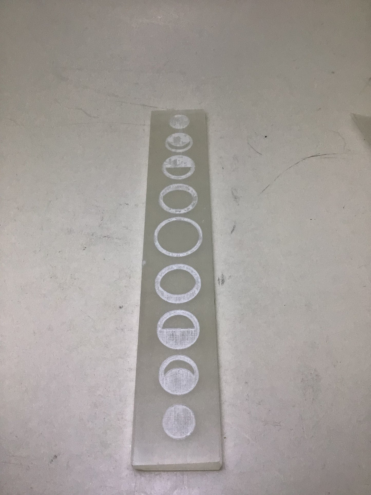 Moon Phases Etched in Selenite Plate
